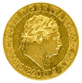 1820 gold sovereign struck the year before return to specie